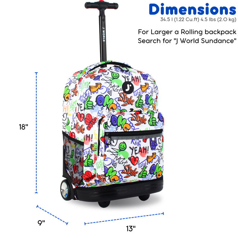 Kids Rolling Backpack with Wheels & Expandable Storage for School & Travel