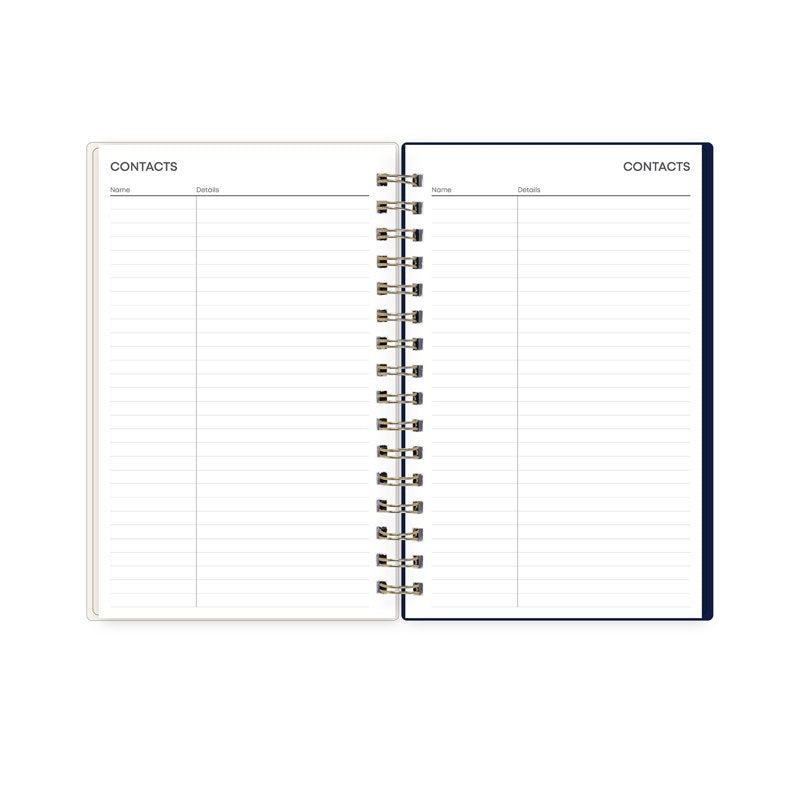 Undated Daily Planner 5 x 8 Flexible Cover Twin Wire Binding Office & School