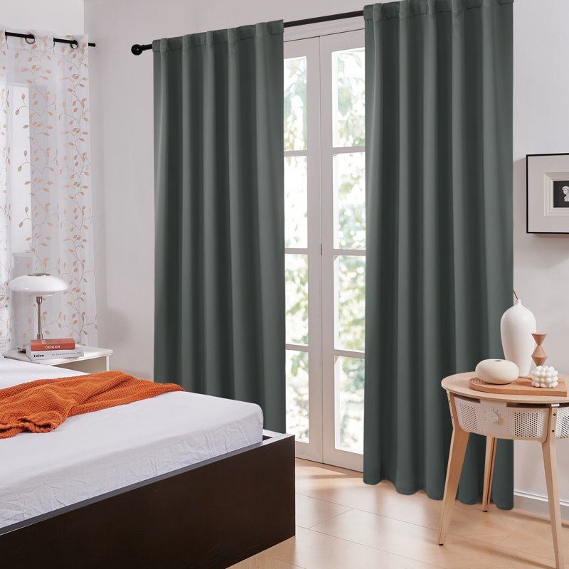Blackout Curtains with Back Tab, Energy Saving Drapes for Home and Apartment