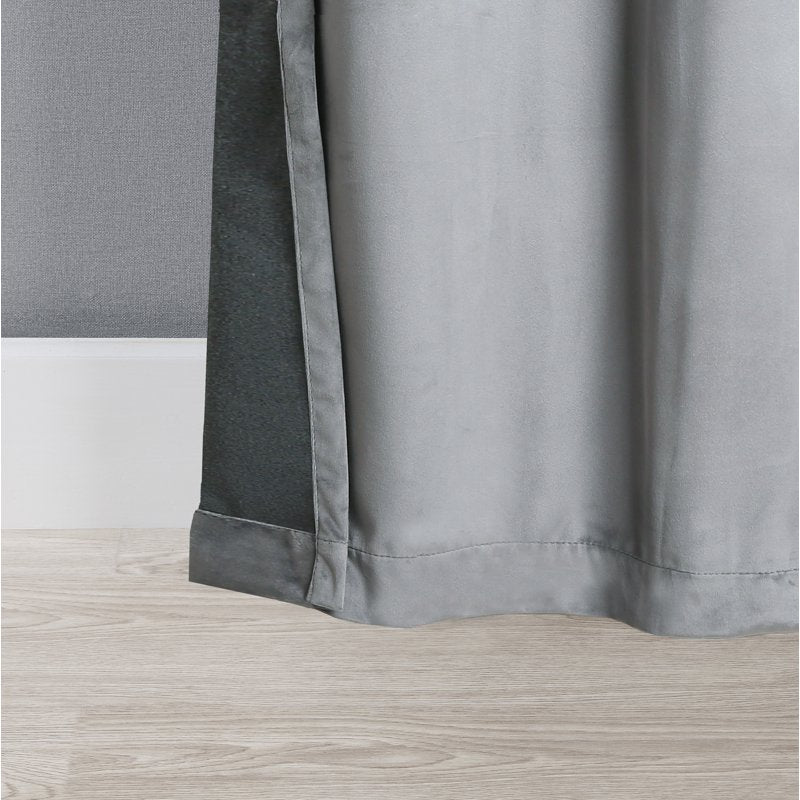 Velvet Window Panel Pair Light Silver Grey 50x84 Inches - Elegant Home Decor