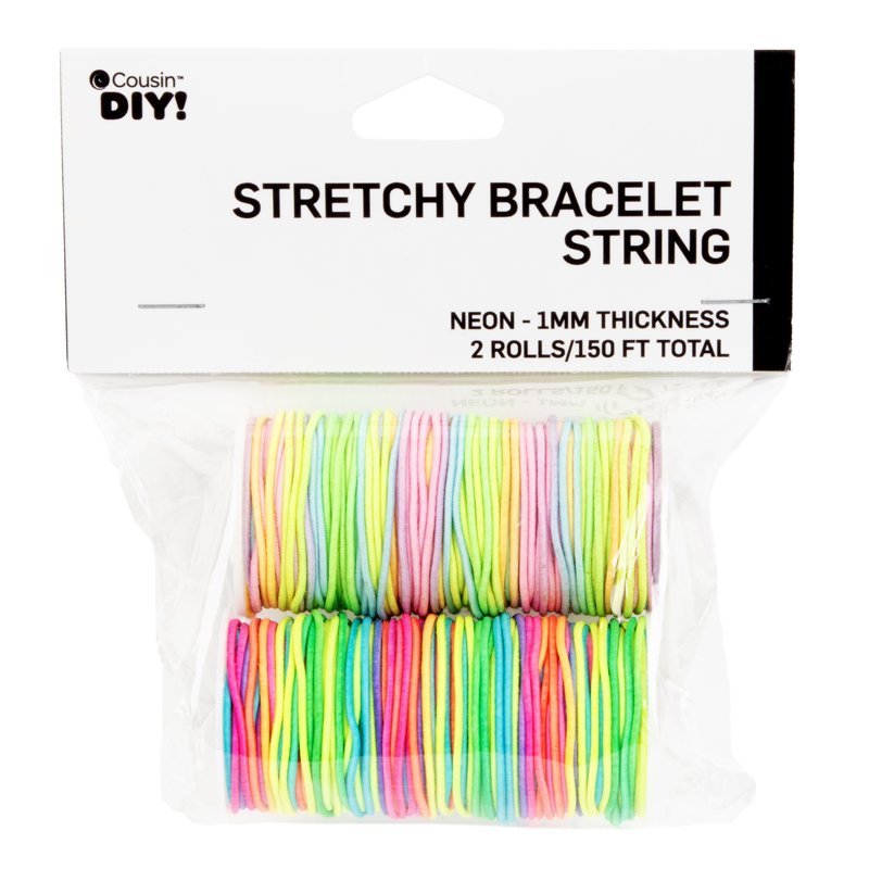 Neon & Pastel Rainbow 1mm Elastic Bracelet Stretch Cord 150ft Pack