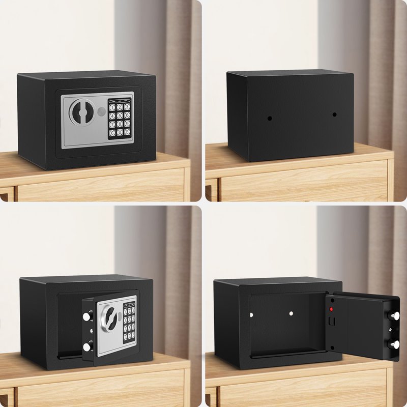 Digital Security Safe Box for Home Office Hotel with Keypad & Keys 0.25 Cu Ft