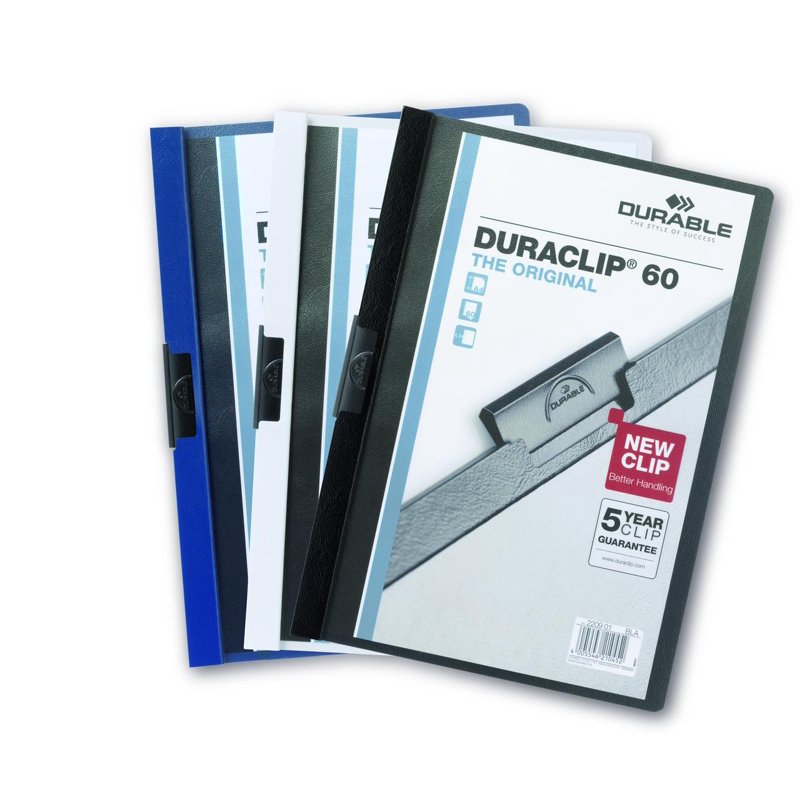 Letter-Size Report Cover with DURACLIP - Holds Up to 60 Pages, Clear Front, Light Blue, 25 Pack