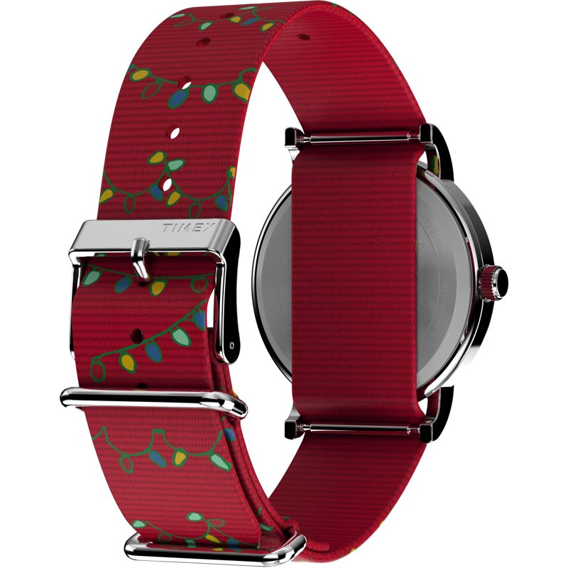 Timex Women's Weekender Peanuts Holiday 38mm Watch with Red Strap and White Dial