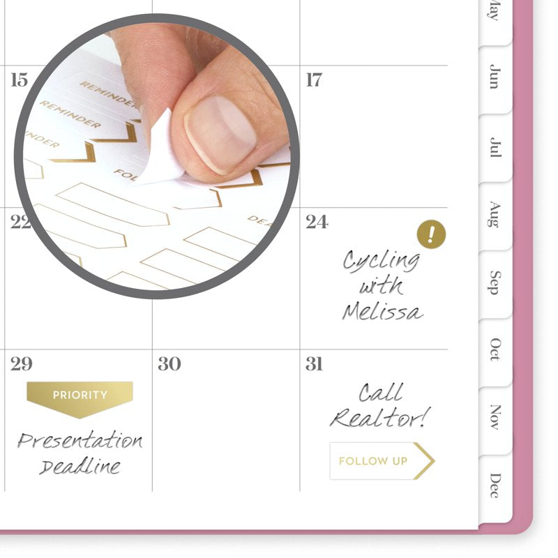 2026 Weekly Monthly Planner - Medium Size, Pink Cover, Office Organization