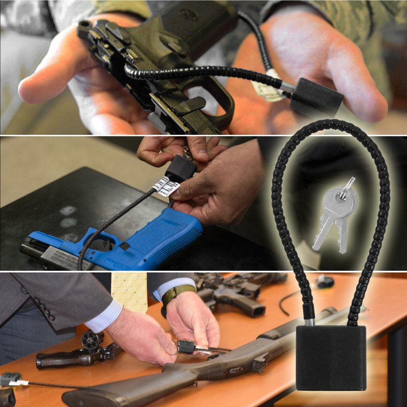 keyed Cable Lock for Firearms, Pistols, Rifles & Shotguns - Child Safety Lock