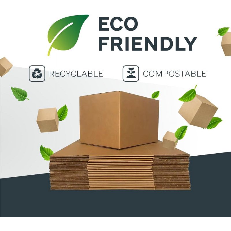 Corrugated Shipping Boxes Pack of 25 - Eco-Friendly Cardboard Mailing Containers