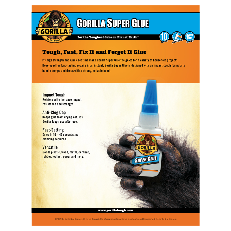 Gorilla Clear Super Glue 15g Impact-Tough Fast-Setting Adhesive