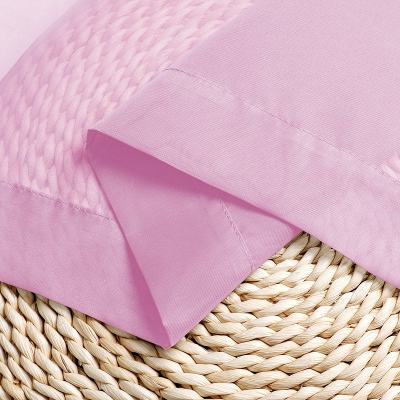 Pink Sheer Cafe Curtains 2 Pack - Light Filtering Voile Window Drapes