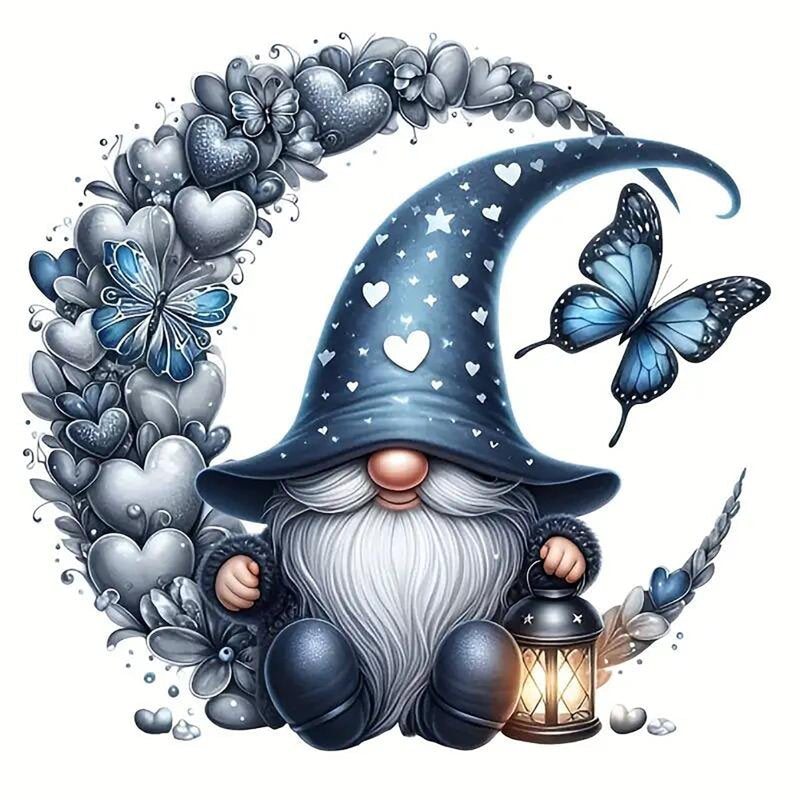 DIY 5D Gnome Diamond Painting Kit for Adults, Round Drill Wall Art, 11.8x11.8 Inch
