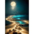 Moonlight Beach Diamond Painting Kit for Adults 12x16 Inch DIY Art Home Decor