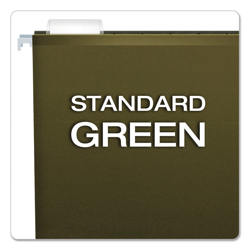 Extra Capacity Reinforced Hanging File Folders - 25 Pack, Green