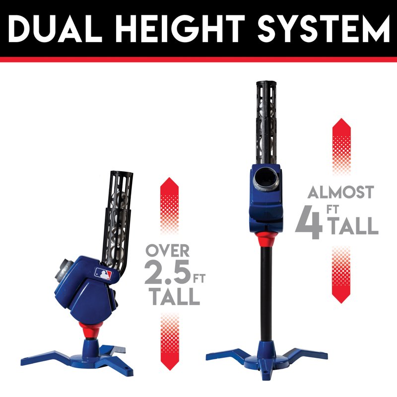 Kids Baseball Pitching Machine 4-in-1 Adjustable Age 5+ Blue/Black/Red
