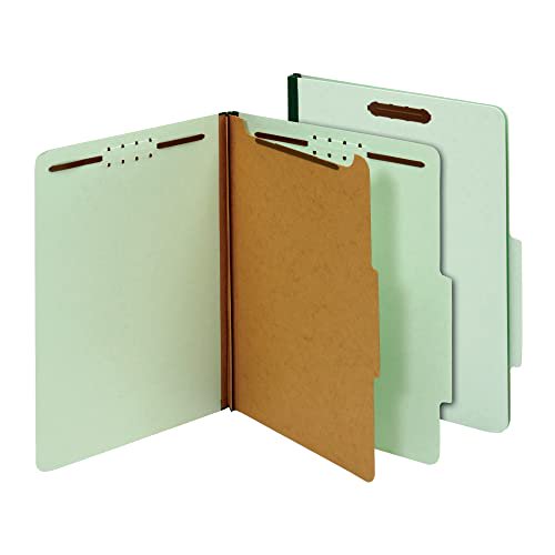 Recycled Classification Folders with Divider - Letter Size Light Green 10 Pack