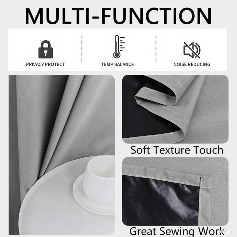 Blackout Grommet Curtain with Thermal Insulation for Bedroom and Living Room
