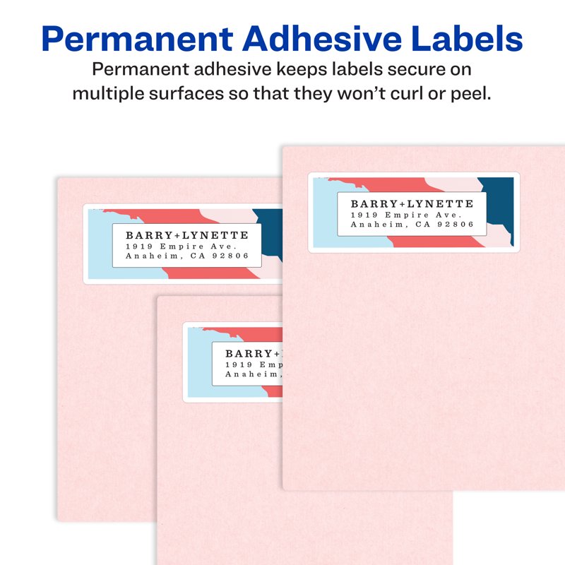 Avery Address Labels 1x2-5/8 Inch Matte White Inkjet Printable 3000 Labels