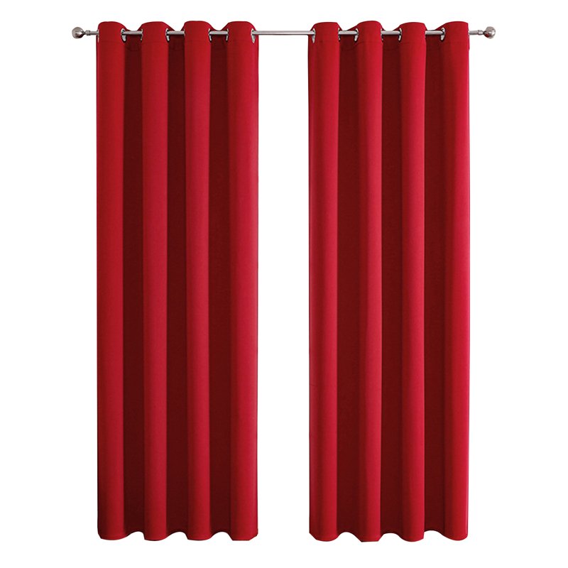 Blackout Curtains 51 Inch Long 2 Panels Set - Thermal Insulated Drapes for Bedroom & Living Room (W39 x L51 Inches, Red)