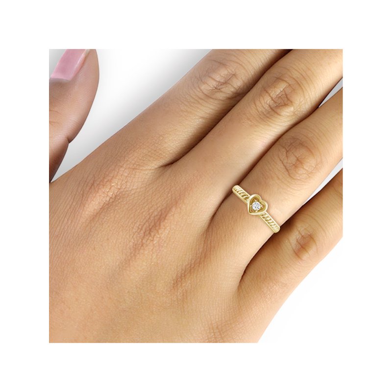 Diamond Accent Gold-Plated Silver Ring Set for Women – 1/10 Carat White Diamonds, Multiple Sizes