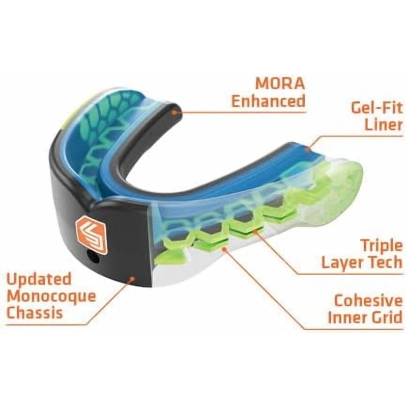 Youth Mouthguard with Gel-Fit, Impact Protection & Tether - Multiple Colors