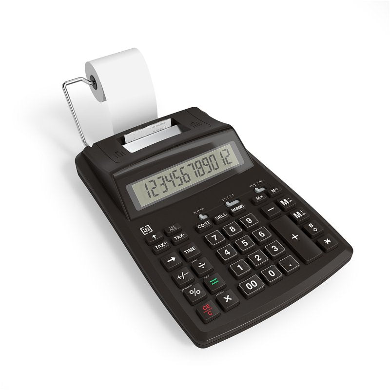 Desktop Printing Calculator 12-Digit LCD for Business & Accounting