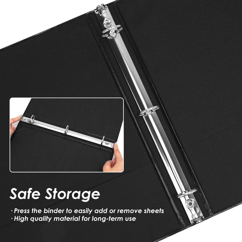 1-Inch 3-Ring Binders Set of 6 with Pockets for Office & School, Holds 200 Sheets