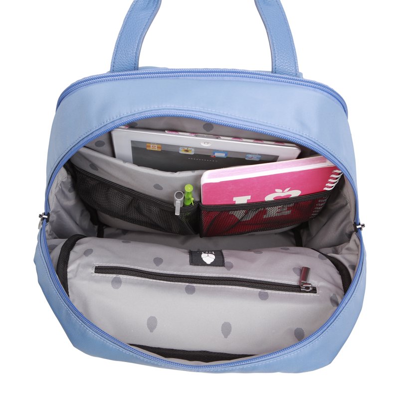 Convertible 16-Inch Nylon Travel Backpack Tote with Laptop Sleeve - Blue Shadow