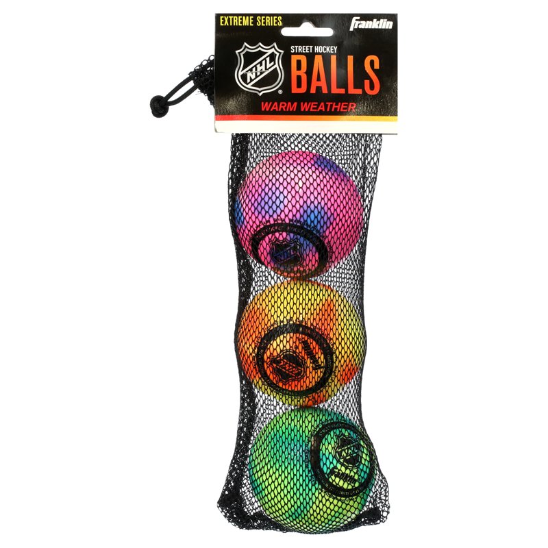 Street Hockey Balls - Low-Bounce PVC Multi-Color 3-Pack for Outdoor Play