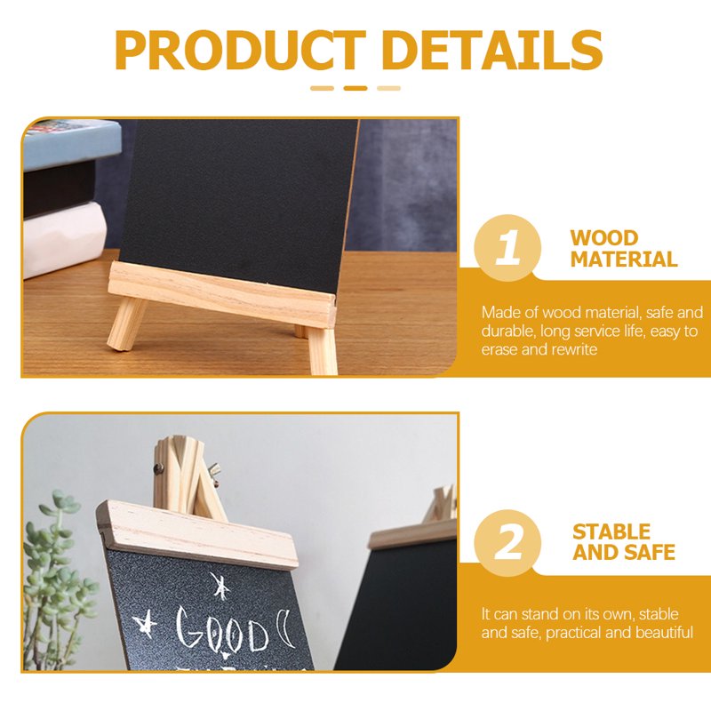 Wooden Chalkboard Sign Board with Easel for Menus & Events - Small Tabletop Display