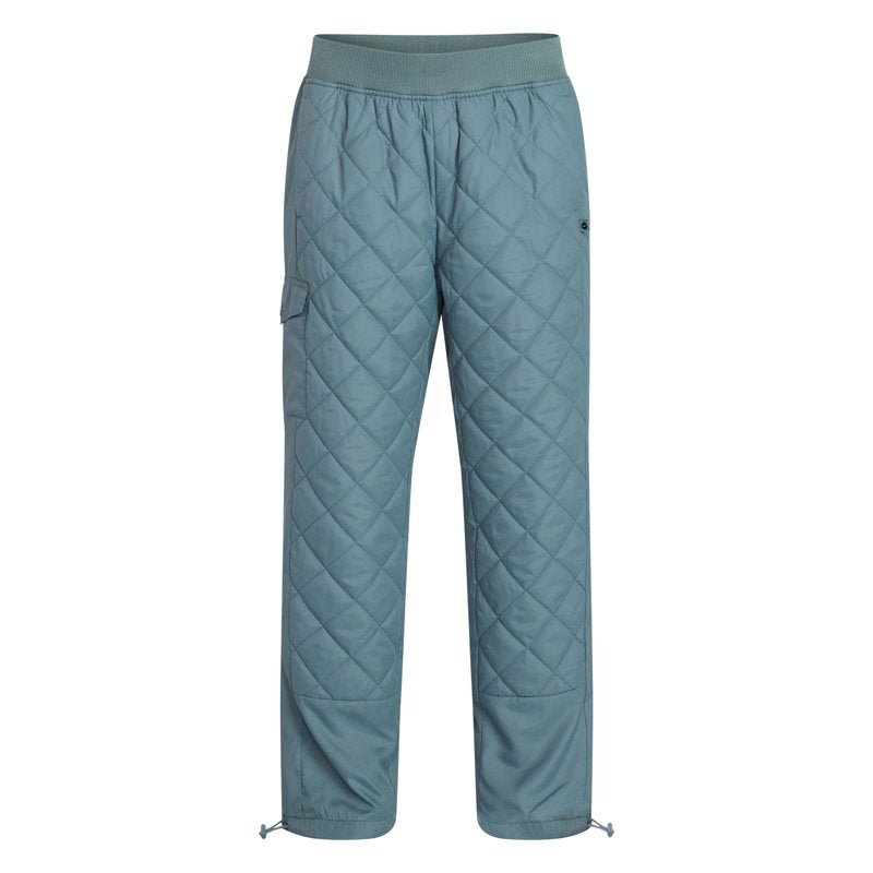 Women's Quilted Jogger Pants - Relaxed Fit with Adjustable Hem