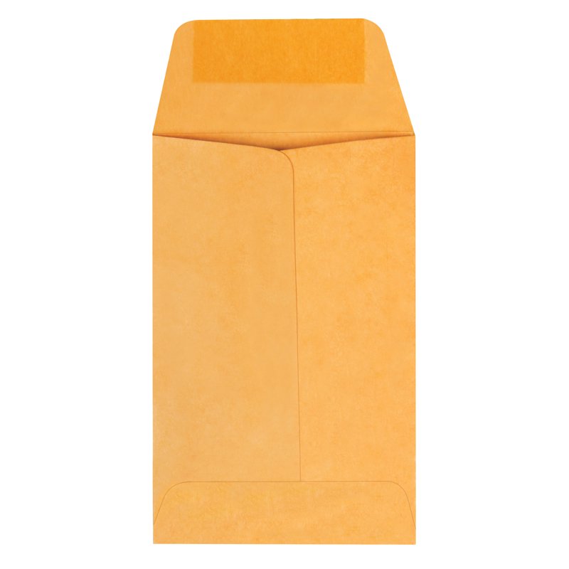 Coin Envelopes 2-1/4 x 3-1/2 Kraft Gummed Seal 500 Pack