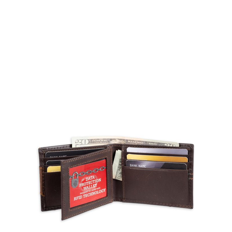 Men's Leather Slimfold Wallet with Extra Capacity, RFID Blocking