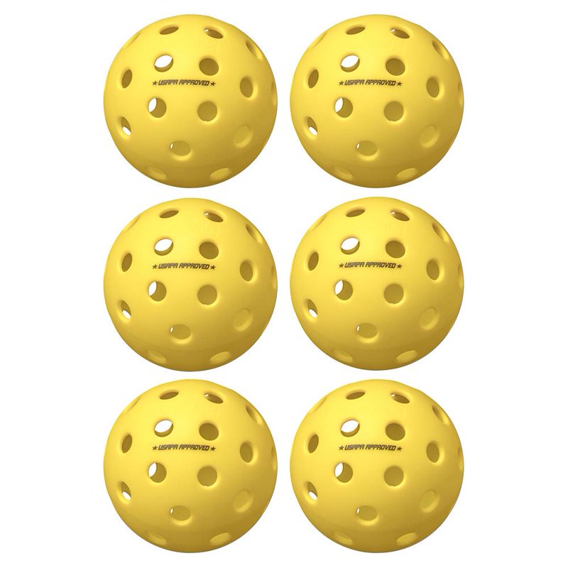 Onix Fuse Outdoor Pickleballs - 6 Pack, Yellow, USAPA Approved