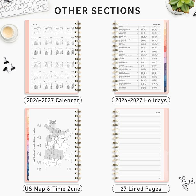 2026-2027 Monthly Planner with Tabs, A5 Size, Flexible Cover, Agenda & Calendar