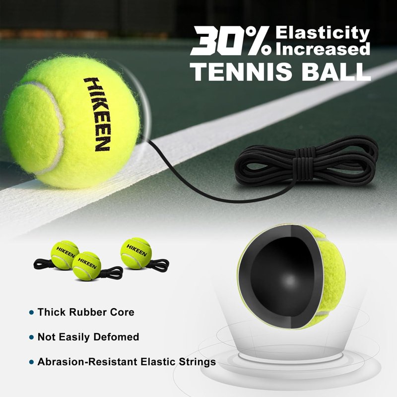 Portable Tennis Rebounder Set with Metal Base and Elastic Balls for Solo Practice