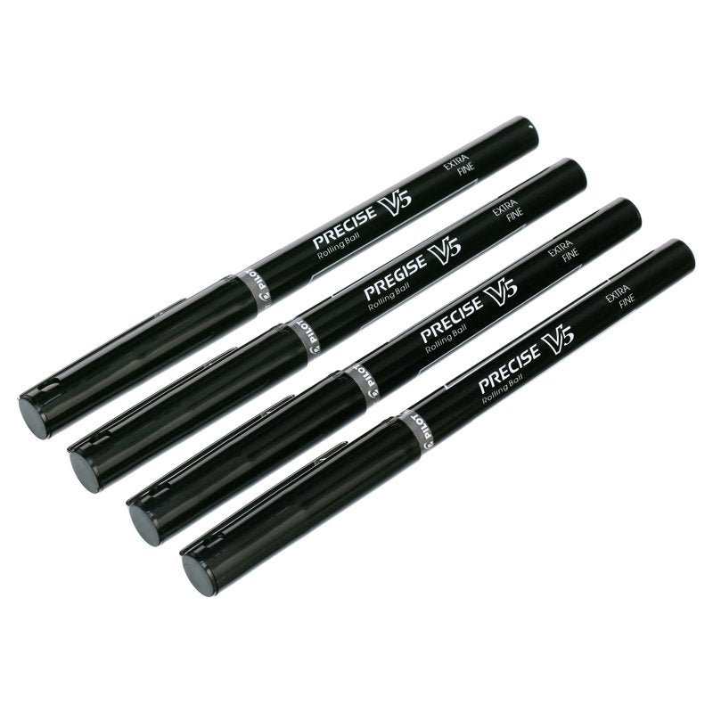 Pilot Precise V5 Extra Fine Rolling Ball Pens - 0.5mm, Black Ink, 4 Pack
