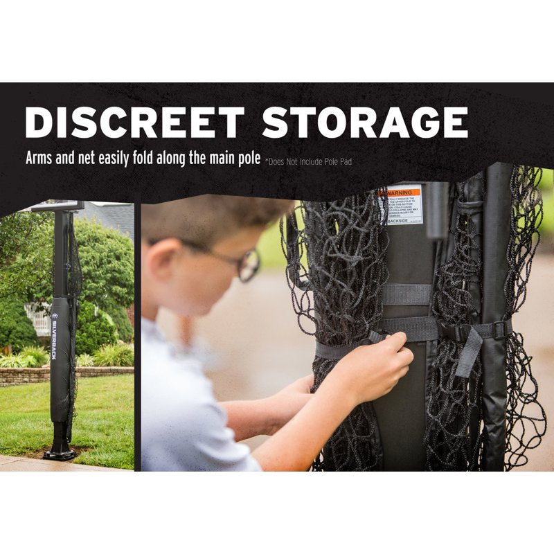 Basketball Rebounder Net System for Yard Guard - Foldable & Rebound Arms