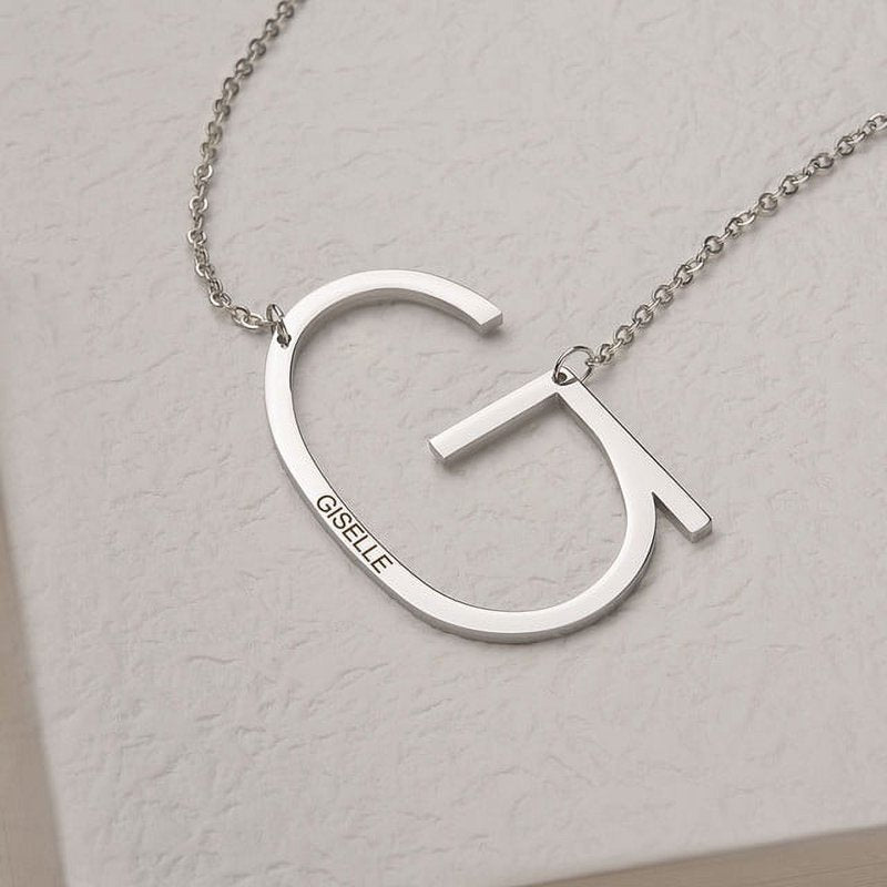 Personalized Initial Letter Necklace with Custom Engraving for Women