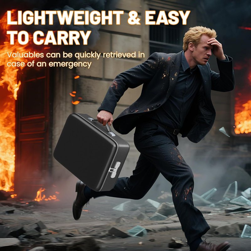 Fireproof Document Safe Box with Combination Lock - Water-Resistant Home Safe for Important Files and Valuables