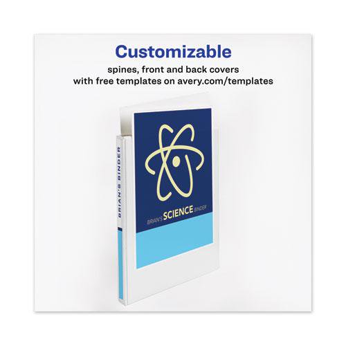 Heavy-Duty View Binder with Slant Rings - 0.5 Inch, Holds 8.5 x 11 Paper, White
