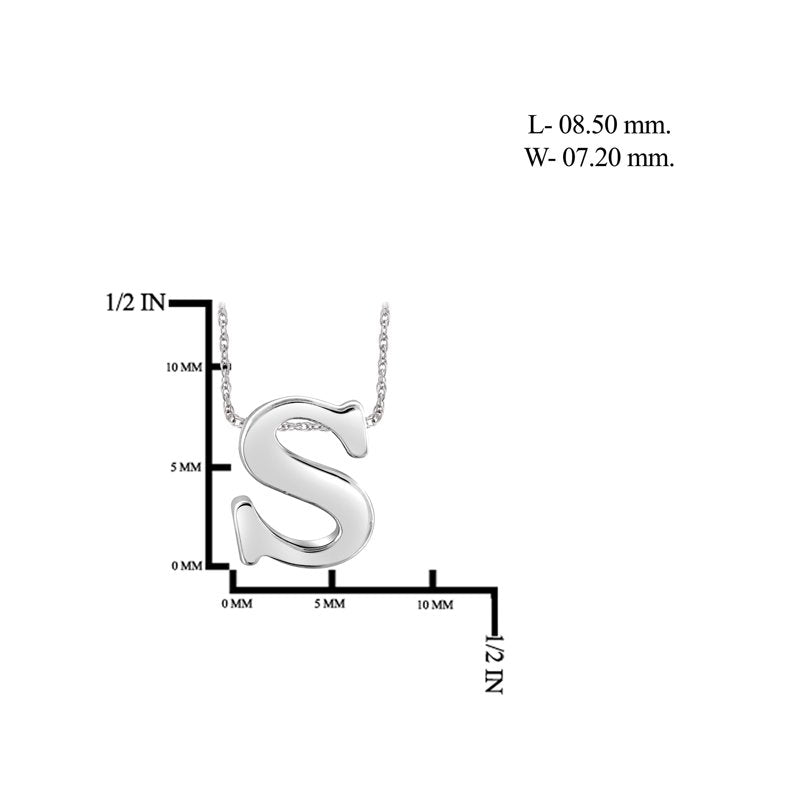 Sterling Silver Initial Pendant Necklace - Custom Letter Jewelry, 18 Inch Chain