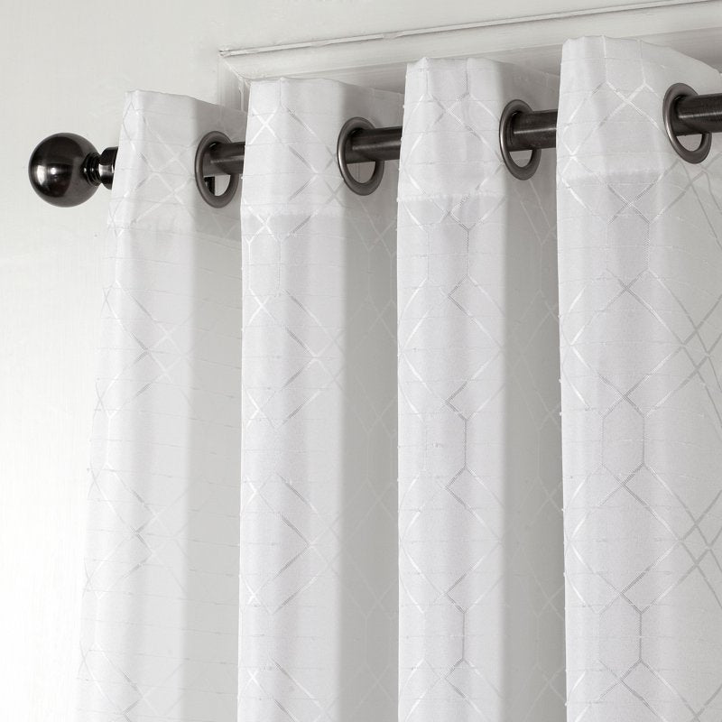 Solid Textured Window Panel 54x84 inches White Modern Drapery