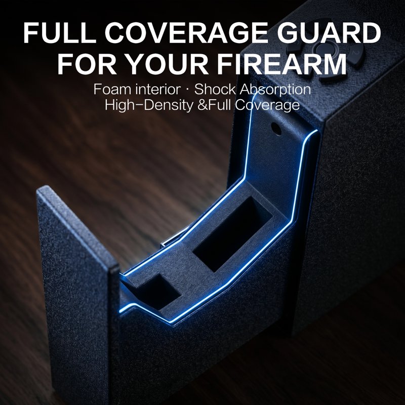Biometric Gun Safe with Fingerprint App Control Wall Mount Digital Security Safe