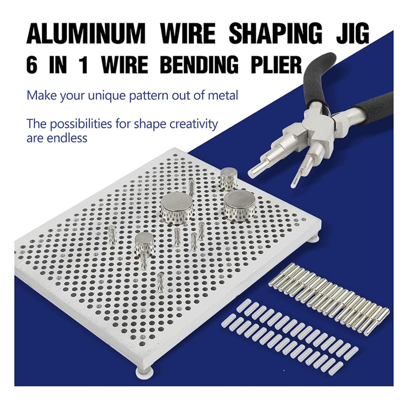 Jewelry Beading & Wire Bending Jig Kit with 6-in-1 Pliers and Metal Pegs