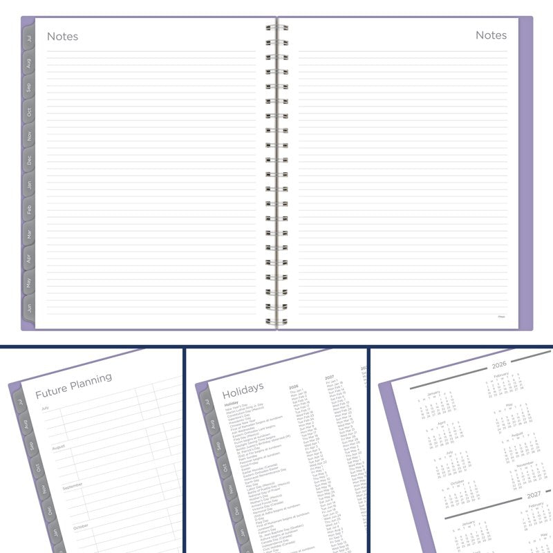 Large Academic Weekly Monthly Planner 2026-2027 Lilac 8.5 x 11 - Mead