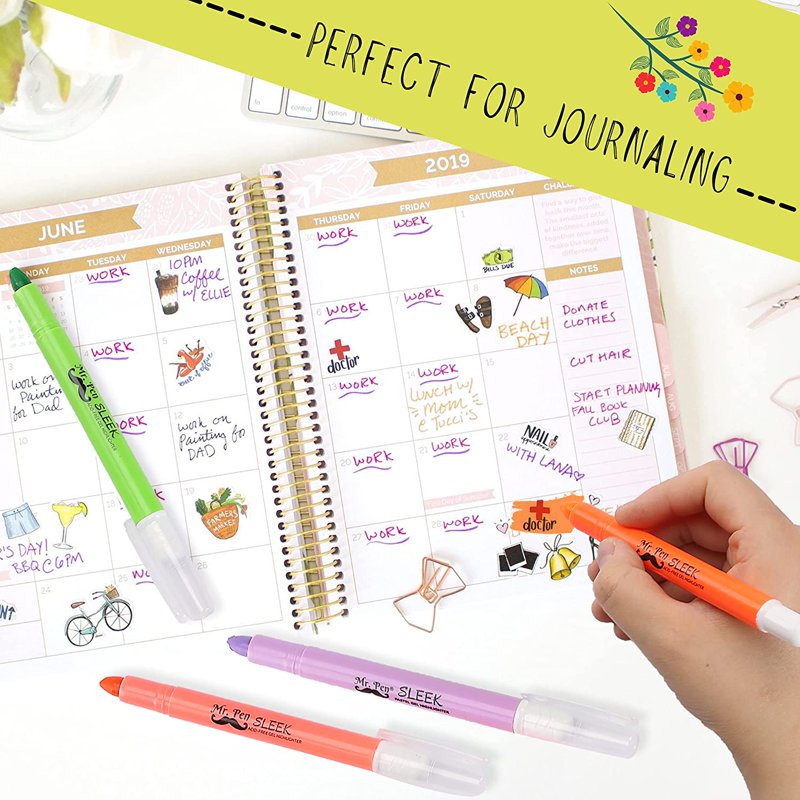 No Bleed Gel Highlighters Set - 16 Color Pack for Bible Journaling & Color Coding