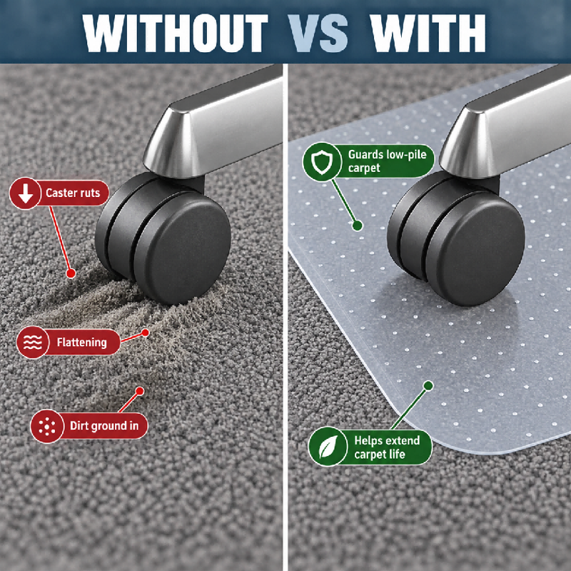 Clear PVC Office Chair Mat for Carpet 36x48 Inch Floor Protector