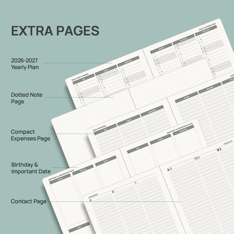 Academic Planner 2026-2027 Weekly & Monthly Organizer, Flexible Cover, 6.5x8.5 Inches
