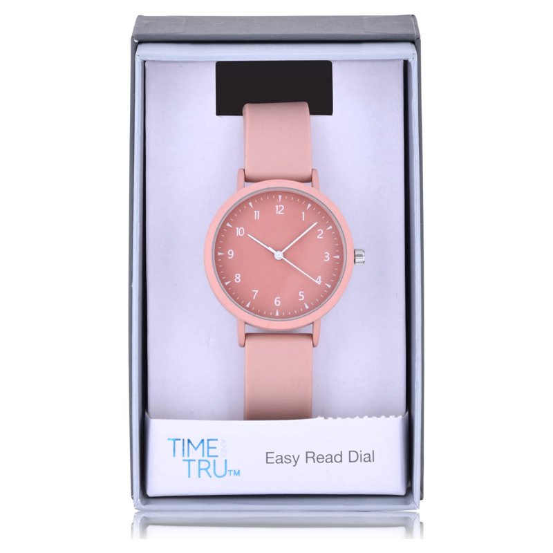 Unisex Pink Silicone Strap Watch - Analog Quartz Timepiece with Water Resistance