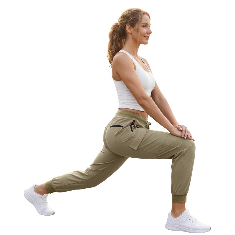 Women Cargo Hiking Pants Lightweight Joggers with Pockets - Quick Dry Outdoor Trousers