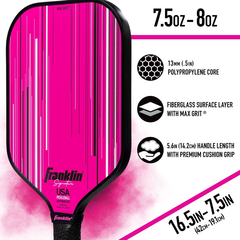 Pro Signature Pickleball Paddle - 13mm Poly Core, Pink